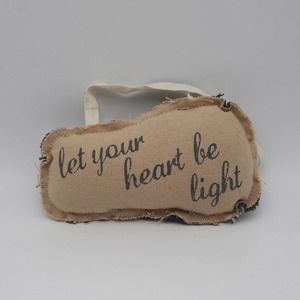 Primitives by Kathy LET YOUR HEART BE LIGHT Airplane Fabric Wall Decor/Ornament